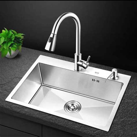 Sus Stainless Steel Handmade Kitchen Sink Shopee Philippines