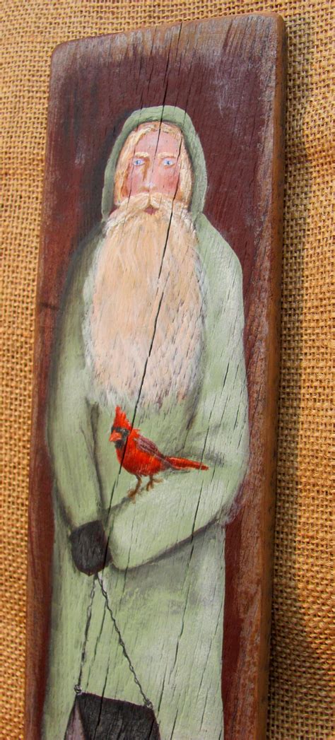 Folk Art Primitive Santa Sign Etsy Primitive Santa Folk Art Santa