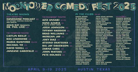 Moontower Comedy Festival 2025 in Austin at Various Venues
