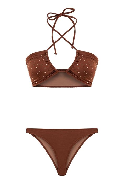 Aquella Parlak Taşlı Gipeli Kızıl Kahve Halter Bikini Takım Fiyatı Yorumları