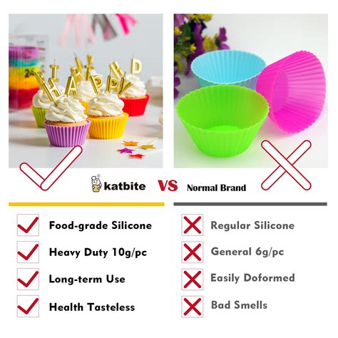 Katbite 24 Pack Silicone Cupcake Baking Cups Liners Katbite