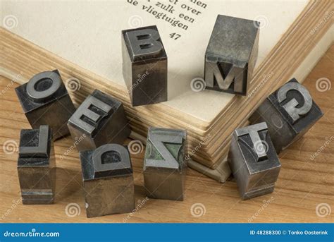 Old Lead Ink Printing Type from a Book Printing Company Stock Photo - Image of letters, metal ...