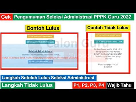 Cara Cek Pengumuman Hasil Seleksi Administrasi PPPK 2022 Contoh LULUS