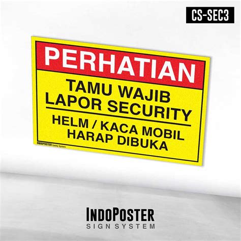 Jual Stiker Safety Sign Rambu K3 Keamanan Tamu Wajib Lapor Helm Kaca