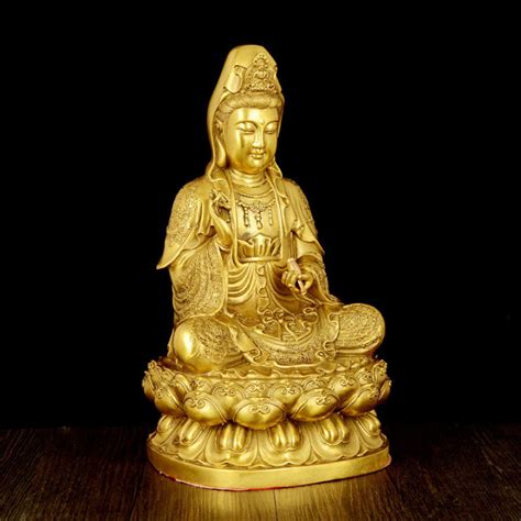 Guanyin Bodhisattva Household Worship Avalokitesvara Living Room Brass