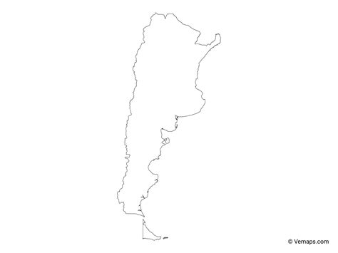 Outline Map of Argentina | Free Vector Maps