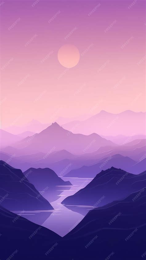 Premium AI Image | purple wallpaper pink sunrise background