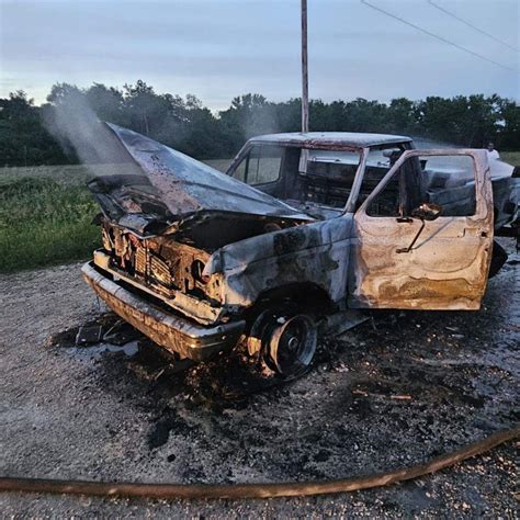 Burning Pickup Truck Doused By Firefighters In Floyd County