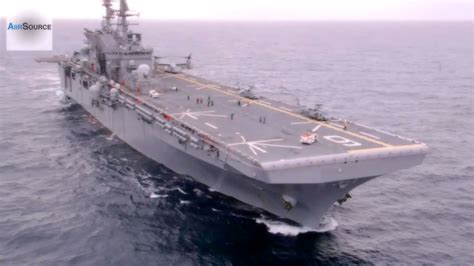 Uss America Aerial View Of The Amphibious Assault Ship In The Atlantic Ocean Youtube