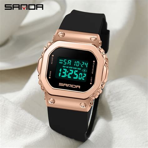 SANDA New Luxury Women S Watches Fashion Casual LED Electronic Digital