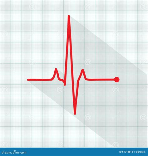 Vector Pulse Icon Isolated Over Cardiogram Grid Stock Vector