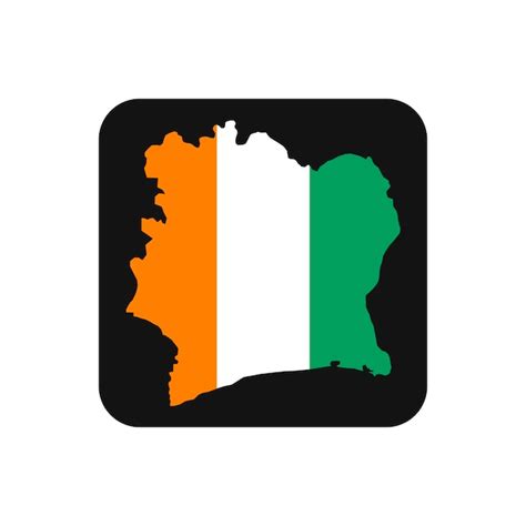 Premium Vector Ivory Coast Map Silhouette With Flag On Black Background