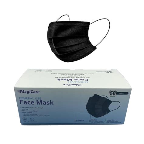 Cubrebocas Tricapa Negro Magicare Ttp Caja Con Piezas Kit Protector