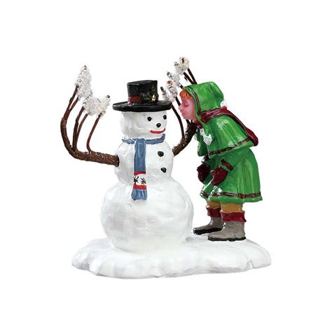 Figur Lemax Schneemann mit Mädchen Weihnachtsdörfer Eminza