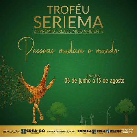 Prêmio Crea de Meio Ambiente Troféu Seriema 21a Edição Inscrições