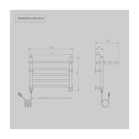 Toalheiro Elétrico Seccare Hotel 80W Inox Polido Pergo Móveis