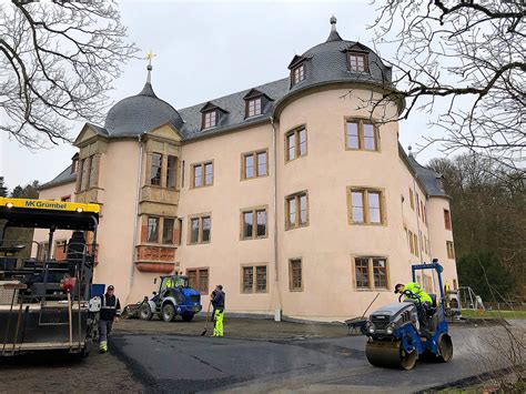 Provisorische Asphaltarbeiten am Schloss Wächtersbach Mein Blättche