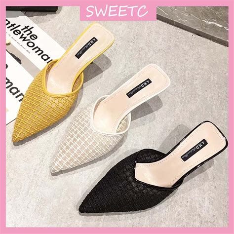 SWEETC Kasut Perempuan Kasut Tinggi Women S French Pointed Toe Sexy