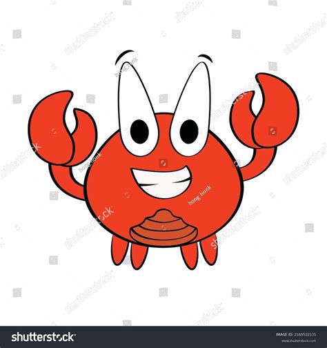 Kawaii Cute Doodle Drawing Crab Vector Stock Vector Royalty Free