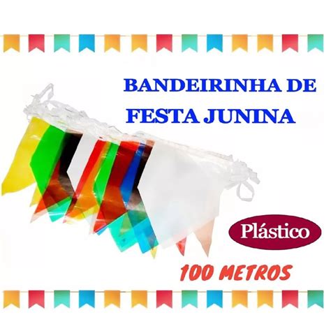 Metros Bandeirinha Festa Junina De Plastico Bandeirola Atacado