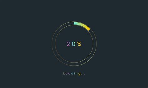 20 Percent Rainbow Loading Bar Uploading Bar For User Interface