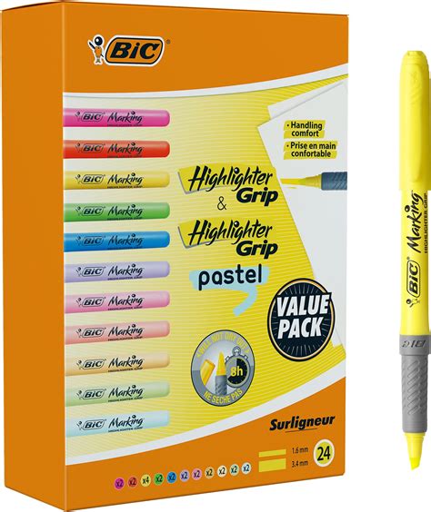 Bic Highlighter Grip Highlighter Grip Pastel Perfect For The