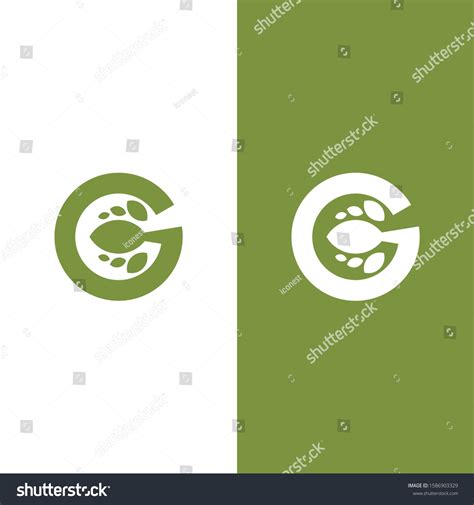 Letter G Leaf Nature Eco Logo vector de stock libre de regalías