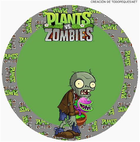 Stickers Circulares De Plantas Vs Zombies Todo Peques