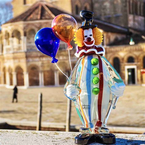 Circus - Clown with balloons - L.A. MURANO GLASS