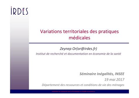 Pdf Variations Territoriales Pratiques M Dicales Insee Institut