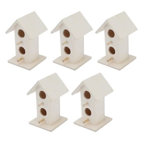 SALALIS Maison d oiseau 5pcs Nichoir en Bois Cage à Oiseaux Résistante