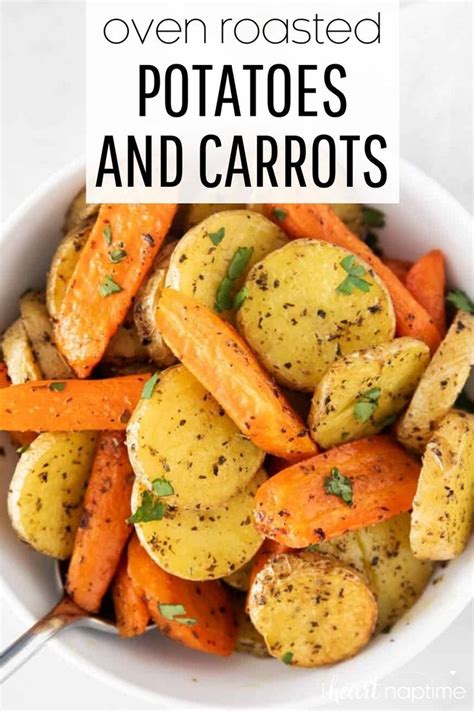 Oven Roasted Potatoes And Carrots Roasted Potatoes And Carrots Vegetable Recipes Vegetable