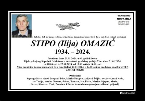 Stipo Ilija Omazi Osmrtnice Ksb