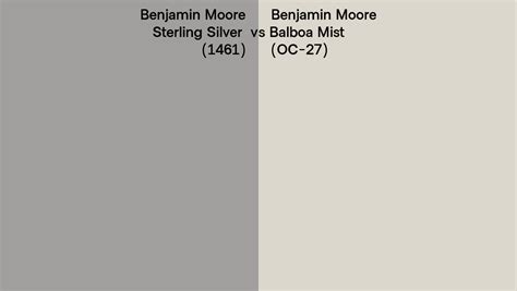 Benjamin Moore Sterling Silver Vs Balboa Mist Side By Side Comparison