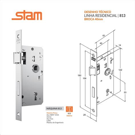 Fechadura Stam Interna Rq Cromada Porta De Madeira R