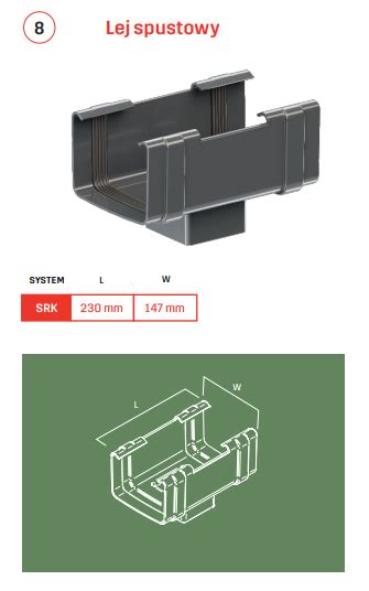 LEJ SPUSTOWY Do Rynny Krop PVC KWADRATOWA Rozmiar 135 80 CDD POLSKA