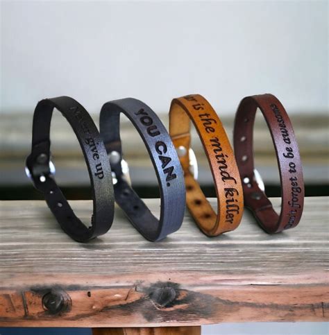 Personalized Leather Bracelets Engraved Leather Bracelets Custom