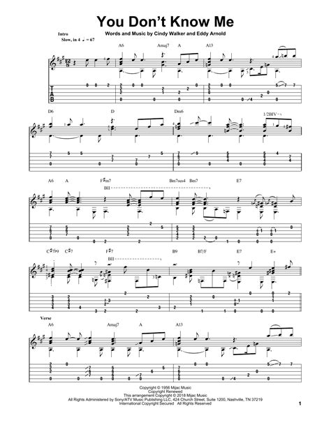 You Don T Know Me By Ray Charles Sheet Music For Solo Guitar At Sheet