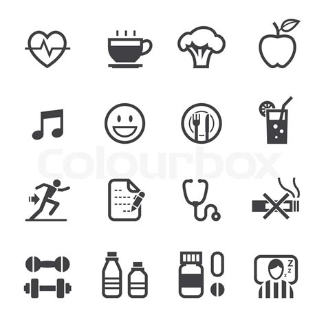 Health And Wellness Icons Stock Vector Colourbox