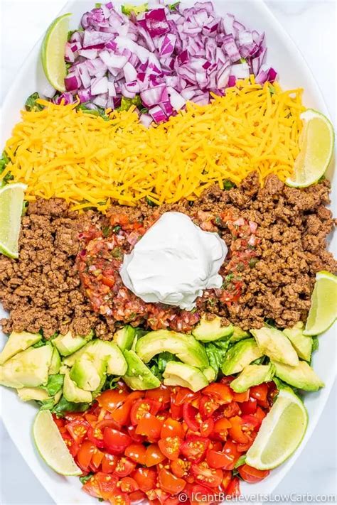 Healthy Keto Taco Salad Recipe W Ground Beef Quick And Easy