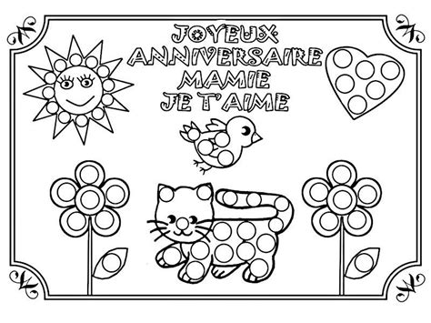 Coloriage Anniversaire Mamie Imprimer T Te Modeler