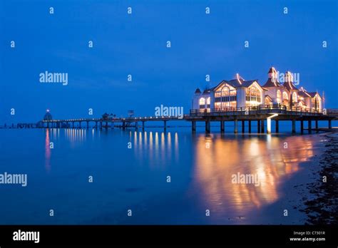 Pier In Sellin Seaside Resort On Ruegen Island Evening Mood Baltic