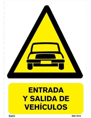 Señalización de advertencia ENTRADA Y SALIDA DE VEHÍCULOS