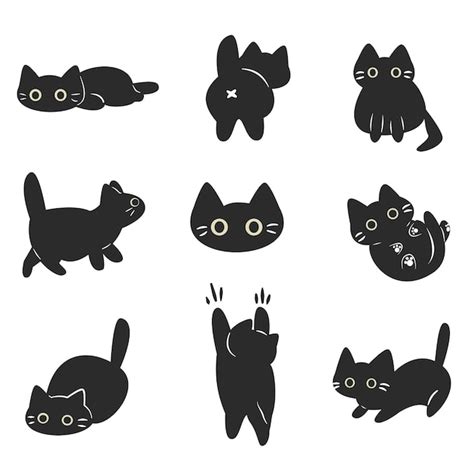 Premium Vector Set Of Cats Pose