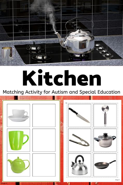 Kitchen Utensil Matching For Special Education Special Education Resources Special Education