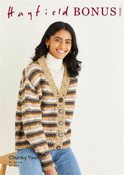 Cardigan In Hayfield Bonus Chunky Tweed 10342 The Knitting Network