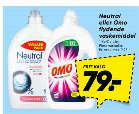 Neutral Eller Omo Flydende Vaskemiddel Tilbud Hos Bilka