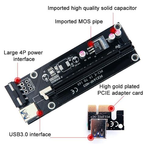 Buy 6 Pack PCIe Riser Cable VER 006 Or Ver006C PCI E 16x To 1x Powered