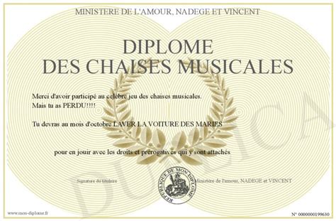 Diplome Des Chaises Musicales