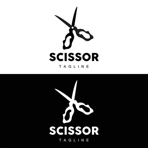 Les Ciseaux Logo Coupe Outils Vecteur Salon De Coiffure Le Rasoir Les